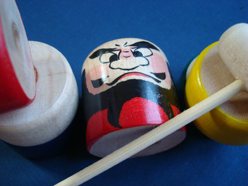 Darumaotoshikendamaand Koma Traditional Japanese Toys Stock Photo