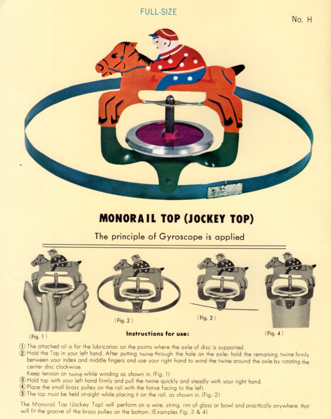 Monorail Top (Jockey Top) Gyroscope Tiger & Co