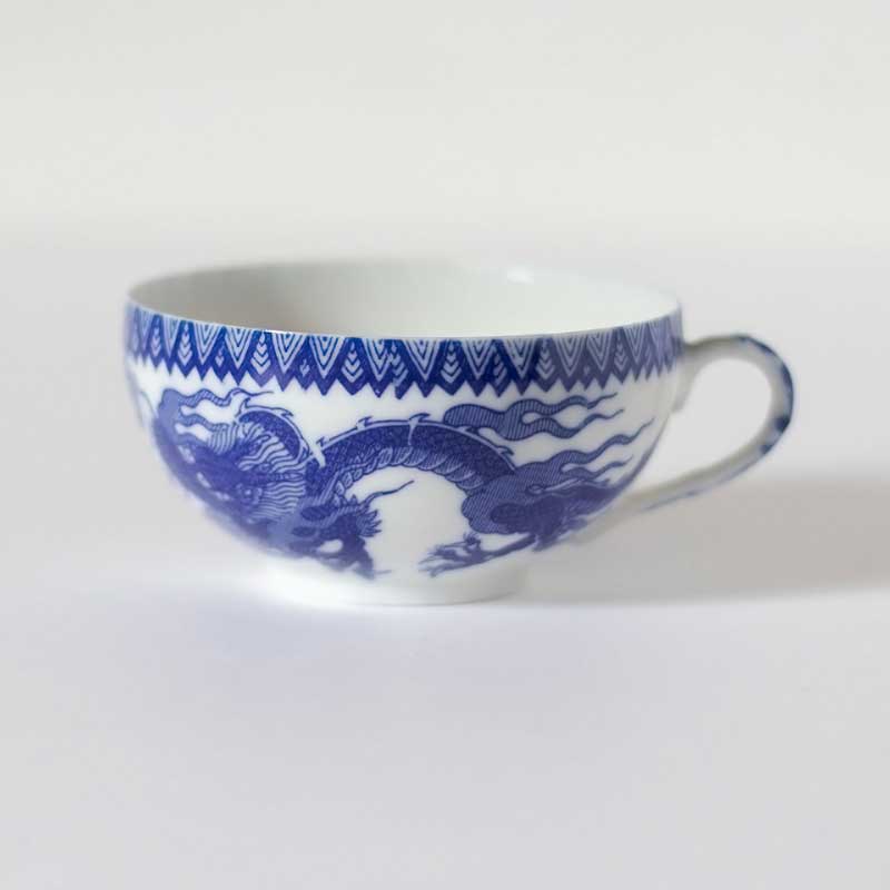 Tajimi Ware Blue & White Dragon.