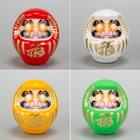 Color Daruma M /Crane turtle (set of 3).